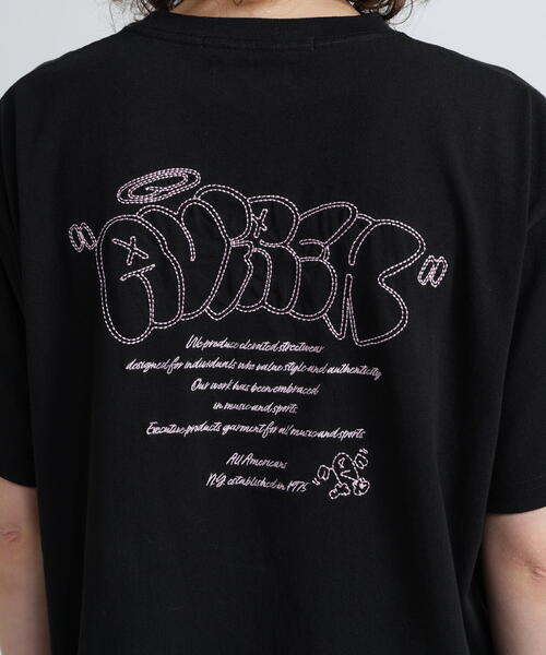 AVIREX(アヴィレックス)の「《直営店限定》GRAFFITI EMB T-SHIRT/グラフィティー刺繍Tシャツ(Tシャツ/カットソー・レディース・ミント/ホワイト/ブラック・F)」の10枚目の写真