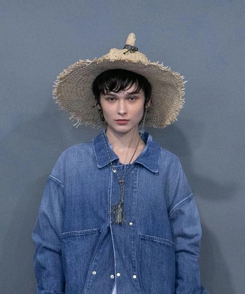 my beautiful landlet（マイビューティフルランドレット）の「【my beautiful landlet】 RAFFIA × PAPER HAT（ハット・メンズ・ナチュラル/ブラック/マルチ・FREE）」の2枚目の写真