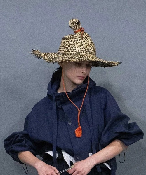 my beautiful landlet（マイビューティフルランドレット）の「【my beautiful landlet】 RAFFIA × PAPER HAT（ハット・メンズ・ナチュラル/ブラック/マルチ・FREE）」の3枚目の写真