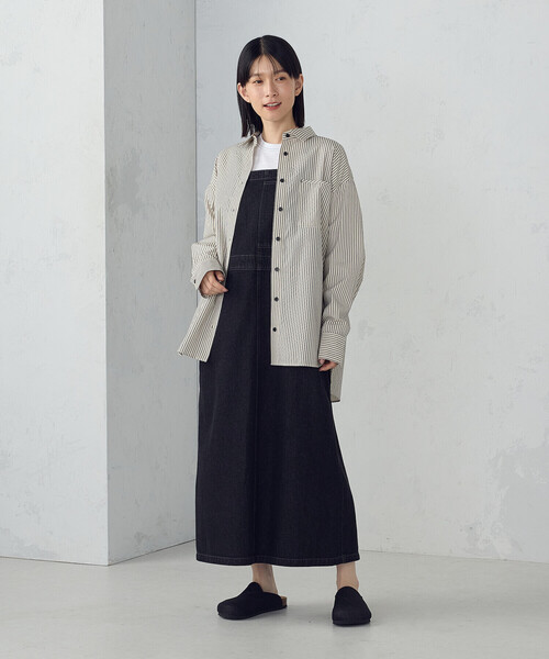 ONIGIRI(オニギリ)の「デニムジャンパースカート(ワンピース・レディース・ネイビー/チャコール・LARGE/MEDIUM)」の8枚目の写真