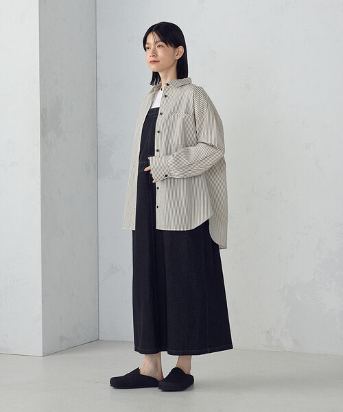 ONIGIRI(オニギリ)の「デニムジャンパースカート(ワンピース・レディース・ネイビー/チャコール・LARGE/MEDIUM)」の9枚目の写真