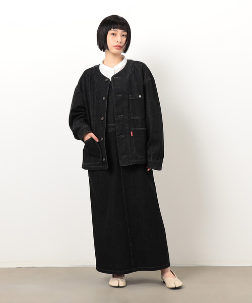 ONIGIRI(オニギリ)の「デニムジャンパースカート(ワンピース・レディース・ネイビー/チャコール・LARGE/MEDIUM)」の12枚目の写真