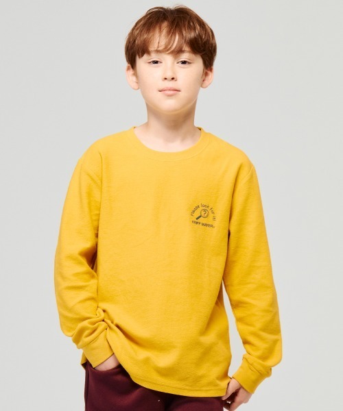 KRIFF MAYER Kid's Collection（クリフメイヤーキッズコレクション）の「【綿100％・蓄光】Wフェイスプリントクルー(池の生物）（Tシャツ/カットソー・キッズ・グレー/カーキ/イエロー/チャコール・170/160/150/140/130/120）」の5枚目の写真