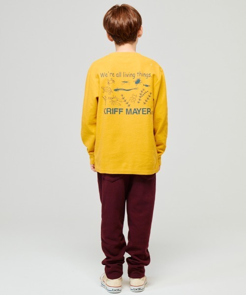 KRIFF MAYER Kid's Collection（クリフメイヤーキッズコレクション）の「【綿100％・蓄光】Wフェイスプリントクルー(池の生物）（Tシャツ/カットソー・キッズ・グレー/カーキ/イエロー/チャコール・170/160/150/140/130/120）」の9枚目の写真
