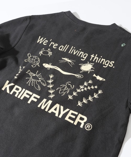 KRIFF MAYER Kid's Collection（クリフメイヤーキッズコレクション）の「【綿100％・蓄光】Wフェイスプリントクルー(池の生物）（Tシャツ/カットソー・キッズ・グレー/カーキ/イエロー/チャコール・170/160/150/140/130/120）」の10枚目の写真