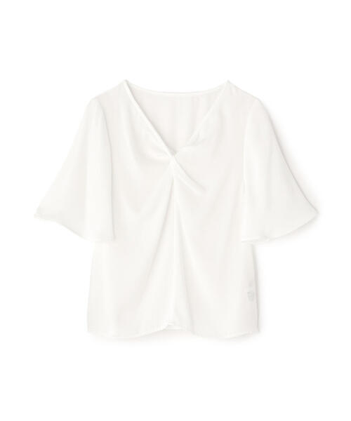PROPORTION BODY DRESSING（プロポーションボディドレッシング）の「ツイスト半袖ブラウス / 1215210610（シャツ/ブラウス・レディース・ベージュ系その他/ホワイト/ブラウン・MEDIUM/SMALL）」の4枚目の写真
