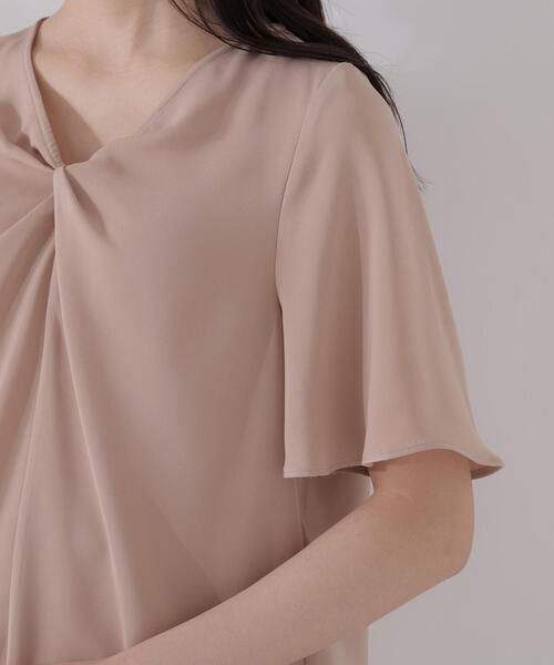 PROPORTION BODY DRESSING（プロポーションボディドレッシング）の「ツイスト半袖ブラウス / 1215210610（シャツ/ブラウス・レディース・ベージュ系その他/ホワイト/ブラウン・MEDIUM/SMALL）」の17枚目の写真
