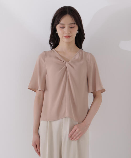 PROPORTION BODY DRESSING（プロポーションボディドレッシング）の「ツイスト半袖ブラウス / 1215210610（シャツ/ブラウス・レディース・ベージュ系その他/ホワイト/ブラウン・MEDIUM/SMALL）」の21枚目の写真