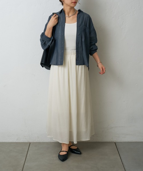 COLONY 2139（コロニートゥーワンスリーナイン）の「バンプストライプAラインスカート（スカート・レディース・ブラック/オフホワイト/ブルー・FREE）」の8枚目の写真