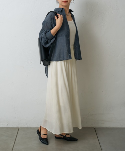 COLONY 2139（コロニートゥーワンスリーナイン）の「バンプストライプAラインスカート（スカート・レディース・ブラック/オフホワイト/ブルー・FREE）」の9枚目の写真