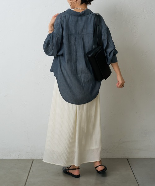 COLONY 2139（コロニートゥーワンスリーナイン）の「バンプストライプAラインスカート（スカート・レディース・ブラック/オフホワイト/ブルー・FREE）」の10枚目の写真