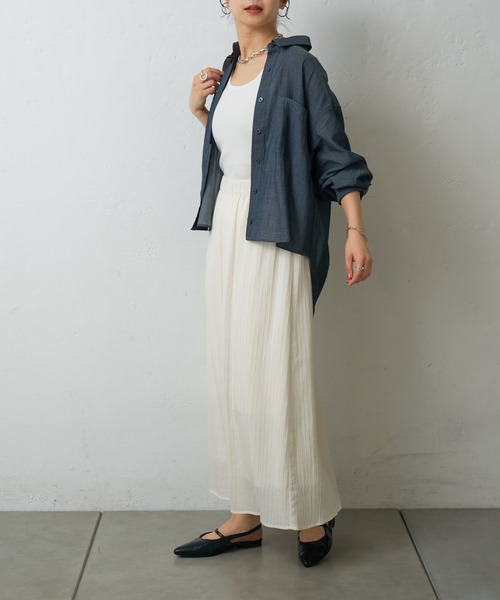 COLONY 2139（コロニートゥーワンスリーナイン）の「バンプストライプAラインスカート（スカート・レディース・ブラック/オフホワイト/ブルー・FREE）」の11枚目の写真