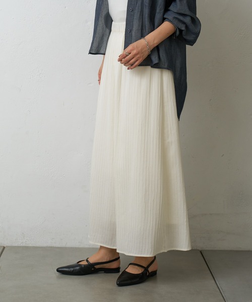 COLONY 2139（コロニートゥーワンスリーナイン）の「バンプストライプAラインスカート（スカート・レディース・ブラック/オフホワイト/ブルー・FREE）」の5枚目の写真