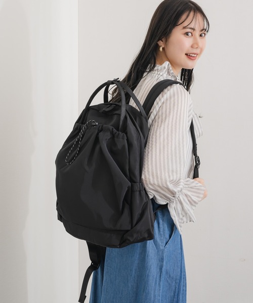 KATHARINE ROSS(キャサリンロス)の「【KATHARINE ROSS】【TREASURE TOPKAPI】ドロストポケットリュック(バックパック/リュック・レディース・ブラック/ベージュ・MEDIUM)」の5枚目の写真