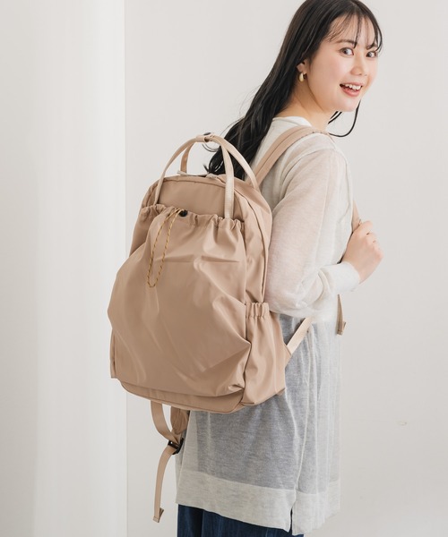 KATHARINE ROSS(キャサリンロス)の「【KATHARINE ROSS】【TREASURE TOPKAPI】ドロストポケットリュック(バックパック/リュック・レディース・ブラック/ベージュ・MEDIUM)」の8枚目の写真