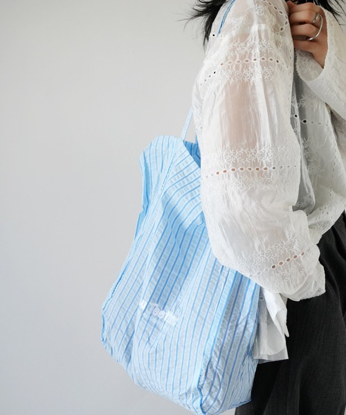 Port（ポート）の「【 Port / ポート 】 サッカー ストライプ 刺繍ロゴ トートバッグ #_（トートバッグ・レディース・グリーン/ブルー/ベージュ・FREE）」の2枚目の写真