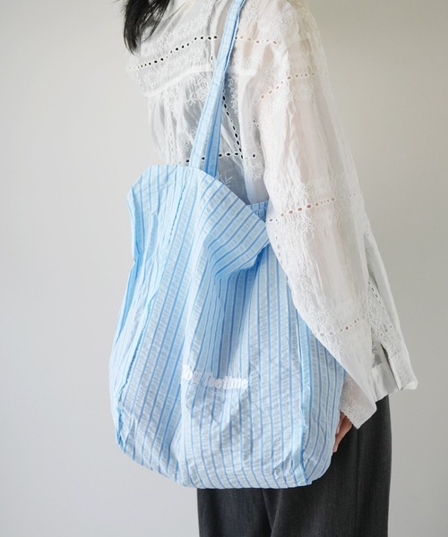 Port（ポート）の「【 Port / ポート 】 サッカー ストライプ 刺繍ロゴ トートバッグ #_（トートバッグ・レディース・グリーン/ブルー/ベージュ・FREE）」の17枚目の写真