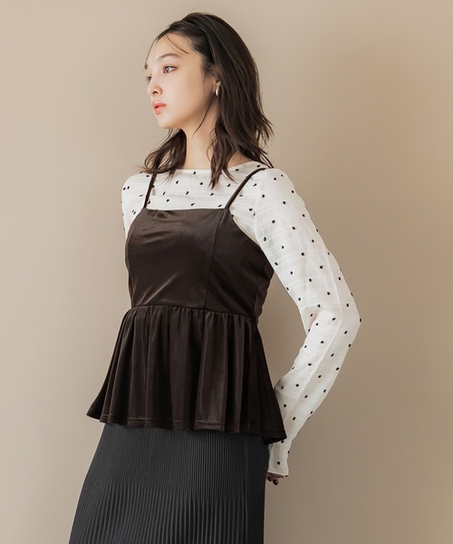 coca（coca）（コカ）の「【WEB限定セール】ベロアビスチェ（キャミソール・レディース・ブラウン/ブラック・S/L/M）」の17枚目の写真