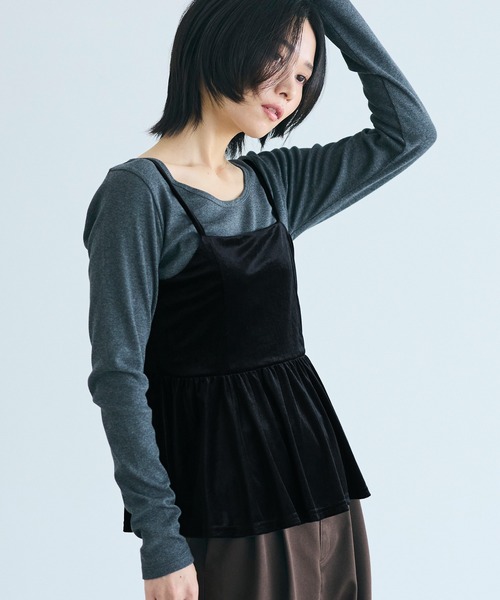 coca（coca）（コカ）の「【WEB限定セール】ベロアビスチェ（キャミソール・レディース・ブラウン/ブラック・S/L/M）」の22枚目の写真