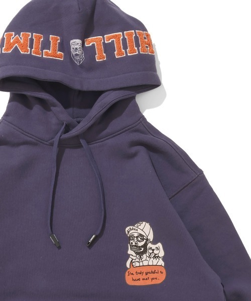 KRIFF MAYER(クリフメイヤー)の「チルタイム裏起毛パーカー(フードロゴ)(スウェット・メンズ・パープル/チャコール/カラフル/グリーン/レッド/ブラウン/グレー/ナチュラル・MEDIUM/X-LARGE/LARGE)」の6枚目の写真