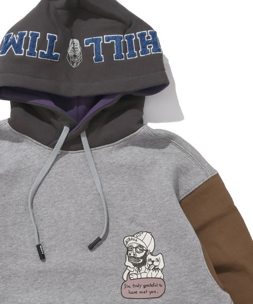 KRIFF MAYER(クリフメイヤー)の「チルタイム裏起毛パーカー(フードロゴ)(スウェット・メンズ・パープル/チャコール/カラフル/グリーン/レッド/ブラウン/グレー/ナチュラル・MEDIUM/X-LARGE/LARGE)」の8枚目の写真