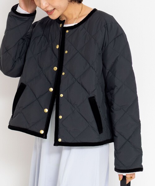 セール】【TAION×LIMONTA】別注ベロアパイピングショートダウン