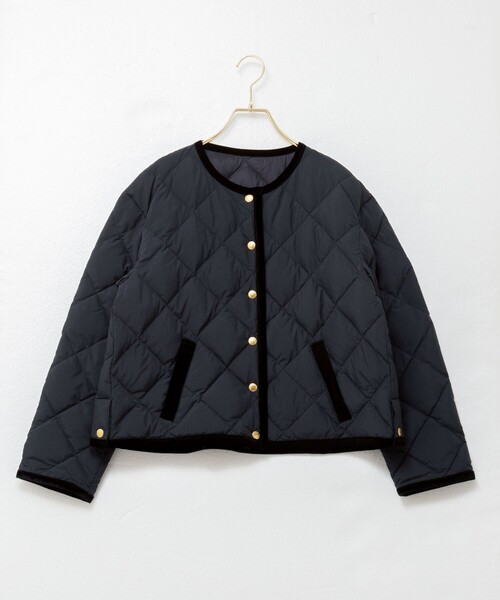 セール】【TAION×LIMONTA】別注ベロアパイピングショートダウン