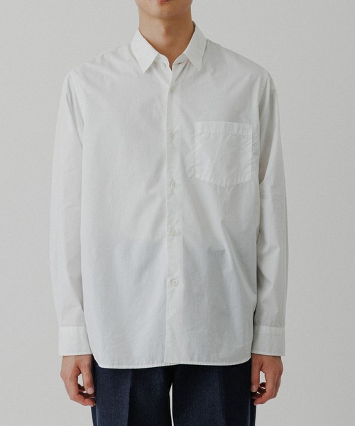 ADAM ET ROPE'（アダムエロペ）の「オーバーサイズ レギュラーカラー シャツ（シャツ/ブラウス・メンズ・ホワイト/ブルー系その他5/ネイビー・L/M）」の4枚目の写真