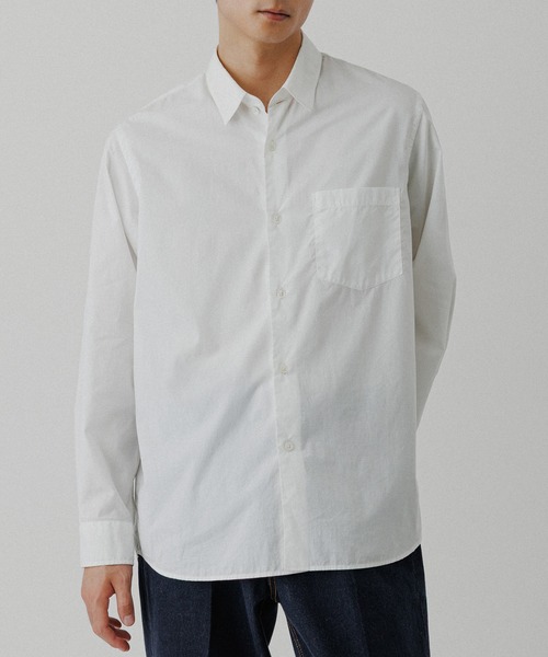 ADAM ET ROPE'（アダムエロペ）の「オーバーサイズ レギュラーカラー シャツ（シャツ/ブラウス・メンズ・ホワイト/ブルー系その他5/ネイビー・L/M）」の20枚目の写真