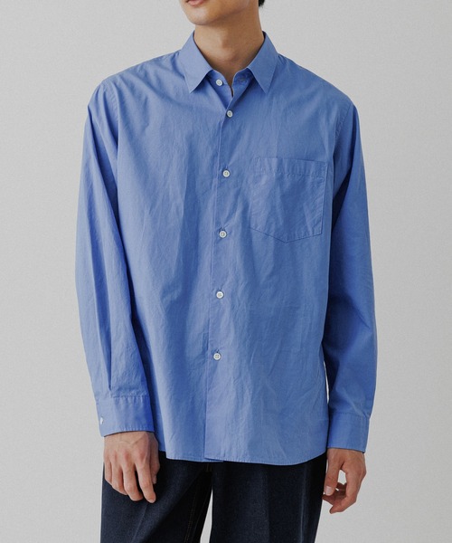 ADAM ET ROPE'（アダムエロペ）の「オーバーサイズ レギュラーカラー シャツ（シャツ/ブラウス・メンズ・ホワイト/ブルー系その他5/ネイビー・L/M）」の18枚目の写真