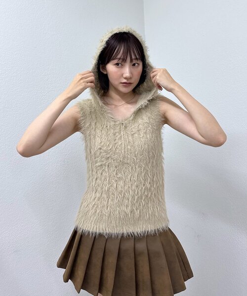 ニット セーター 「mline」シャギーＺＩＰフーディー レディース mline]シャギーZIPフーディー（ニット/セーター）｜mline