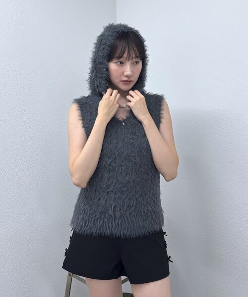 ニット セーター 「mline」シャギーＺＩＰフーディー レディース mline]シャギーZIPフーディー（ニット/セーター）｜mline