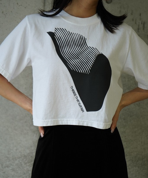 THINGS THAT MATTER(シングス ザット マター)の「AICON × CROPPED T-SHIRT / アイコンクロップドTシャツ(Tシャツ/カットソー・レディース・ホワイト/ブラック・FREE)」の8枚目の写真