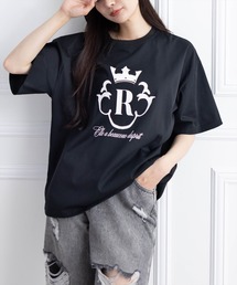 clear | オーバーサイズ王冠プリントTシャツ [着回し力抜群 大人 カジュアル]≪SS新作≫(Tシャツ/カットソー)