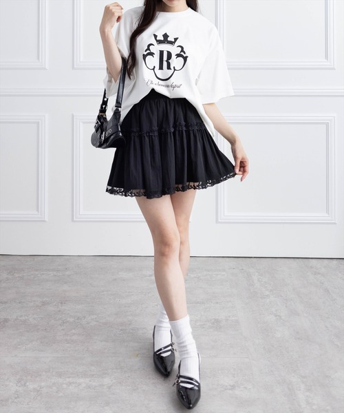 clear（クリア）の「オーバーサイズ王冠プリントTシャツ [着回し力抜群 大人 カジュアル]（Tシャツ/カットソー・レディース・オフホワイト/ブラック/ピンク・F）」の19枚目の写真