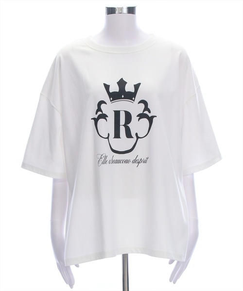clear（クリア）の「オーバーサイズ王冠プリントTシャツ [着回し力抜群 大人 カジュアル]（Tシャツ/カットソー・レディース・オフホワイト/ブラック/ピンク・F）」の21枚目の写真