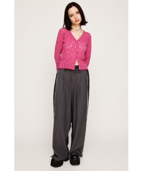 SLY（スライ）の「TWO TONE REMAKE LIKE PANTS ツートーン リメイクライク パンツ 秋服（スラックス・レディース・杢グレー/ネイビー系・1/2）」の9枚目の写真