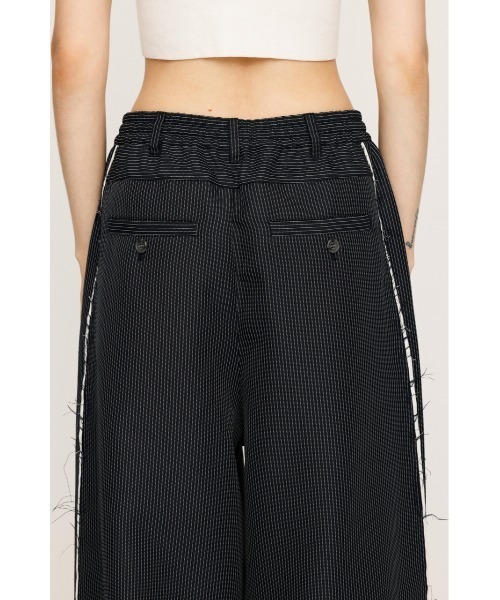 SLY（スライ）の「TWO TONE REMAKE LIKE PANTS ツートーン リメイクライク パンツ 秋服（スラックス・レディース・杢グレー/ネイビー系・1/2）」の14枚目の写真