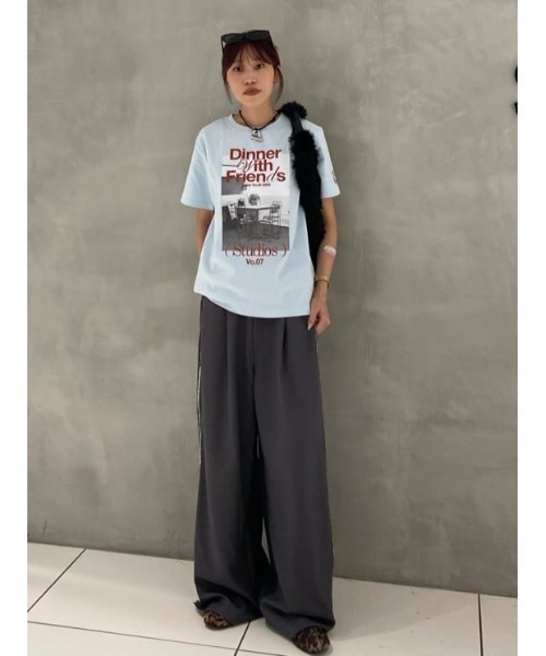 SLY（スライ）の「TWO TONE REMAKE LIKE PANTS ツートーン リメイクライク パンツ 秋服（スラックス・レディース・杢グレー/ネイビー系・1/2）」の3枚目の写真