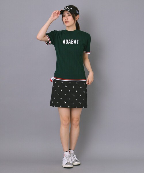 adabat（アダバット）の「【ADABAT NAVY】エンブロイダリーモノグラムスカート（スカート・レディース・ブラック・38/40/42）」の3枚目の写真