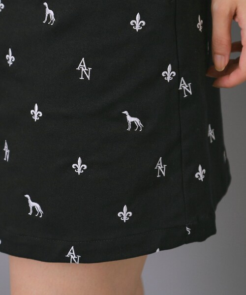 adabat（アダバット）の「【ADABAT NAVY】エンブロイダリーモノグラムスカート（スカート・レディース・ブラック・38/40/42）」の14枚目の写真