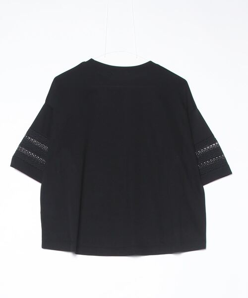 EGLANTINE(エグランティーヌ)の「EGLANTINE 袖レース7分袖カットソー(Tシャツ/カットソー・レディース・ブラック/チャコールグレー・38)」の17枚目の写真