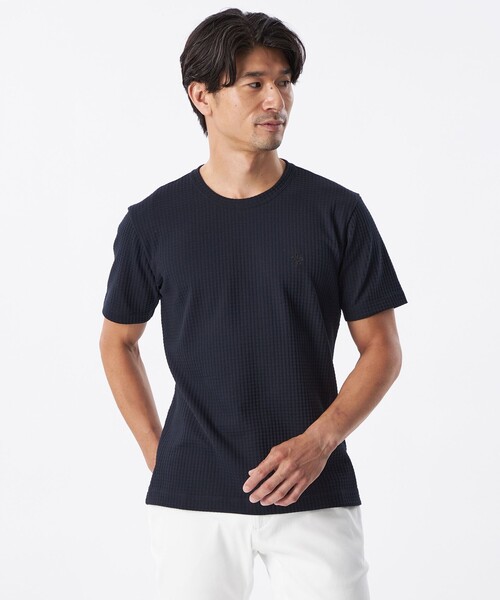 EPOCA UOMO(エポカウォモ)の「スクエアリンクスジャカードカットソー(Tシャツ/カットソー・メンズ・ワイン/ホワイト/ダークネイビー/ライトグレー・48/46)」の4枚目の写真