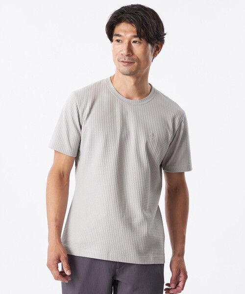 EPOCA UOMO(エポカウォモ)の「スクエアリンクスジャカードカットソー(Tシャツ/カットソー・メンズ・ワイン/ホワイト/ダークネイビー/ライトグレー・48/46)」の3枚目の写真