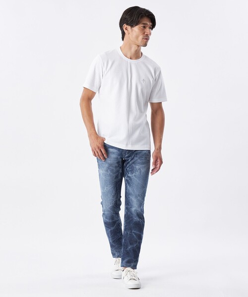 EPOCA UOMO(エポカウォモ)の「スクエアリンクスジャカードカットソー(Tシャツ/カットソー・メンズ・ワイン/ホワイト/ダークネイビー/ライトグレー・48/46)」の5枚目の写真