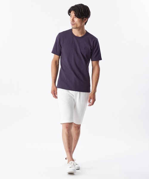 EPOCA UOMO(エポカウォモ)の「スクエアリンクスジャカードカットソー(Tシャツ/カットソー・メンズ・ワイン/ホワイト/ダークネイビー/ライトグレー・48/46)」の8枚目の写真