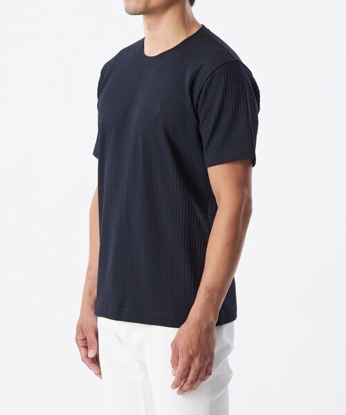 EPOCA UOMO(エポカウォモ)の「スクエアリンクスジャカードカットソー(Tシャツ/カットソー・メンズ・ワイン/ホワイト/ダークネイビー/ライトグレー・48/46)」の10枚目の写真
