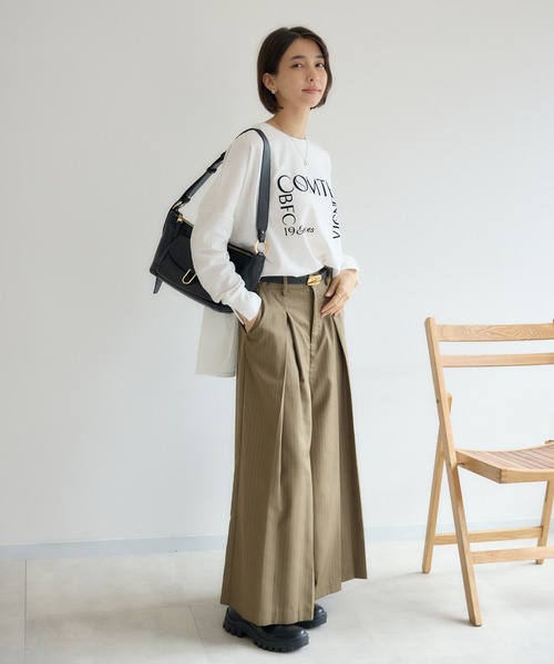 KATHARINE ROSS(キャサリンロス)の「【KATHARINE ROSS】ピンストライプボックスプリーツパンツ(その他パンツ・レディース・カーキ/ネイビー・MEDIUM)」の5枚目の写真