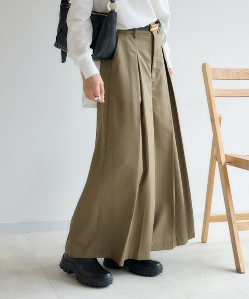 KATHARINE ROSS(キャサリンロス)の「【KATHARINE ROSS】ピンストライプボックスプリーツパンツ(その他パンツ・レディース・カーキ/ネイビー・MEDIUM)」の8枚目の写真