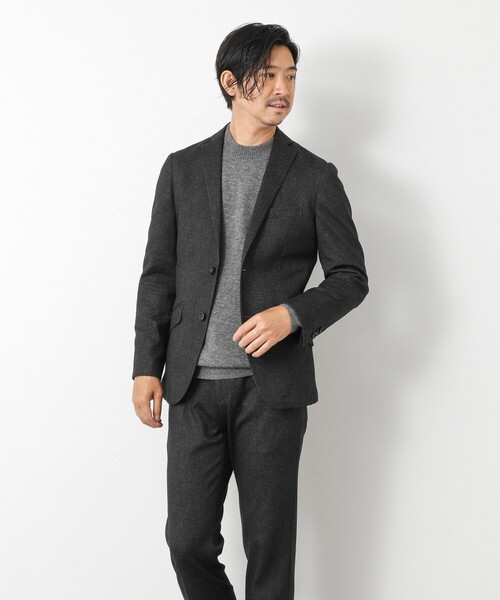 ビジカジ/セットアップ対応》ポンチジャージJKT（テーラードジャケット